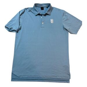 Dunning Golf Polo TPC Sawgrass Men Size Large Blue Stripe‎